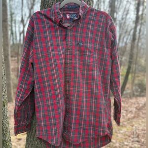 Vintage 90s Chaps/Ralph Lauren Red Plaid Men's Shirt